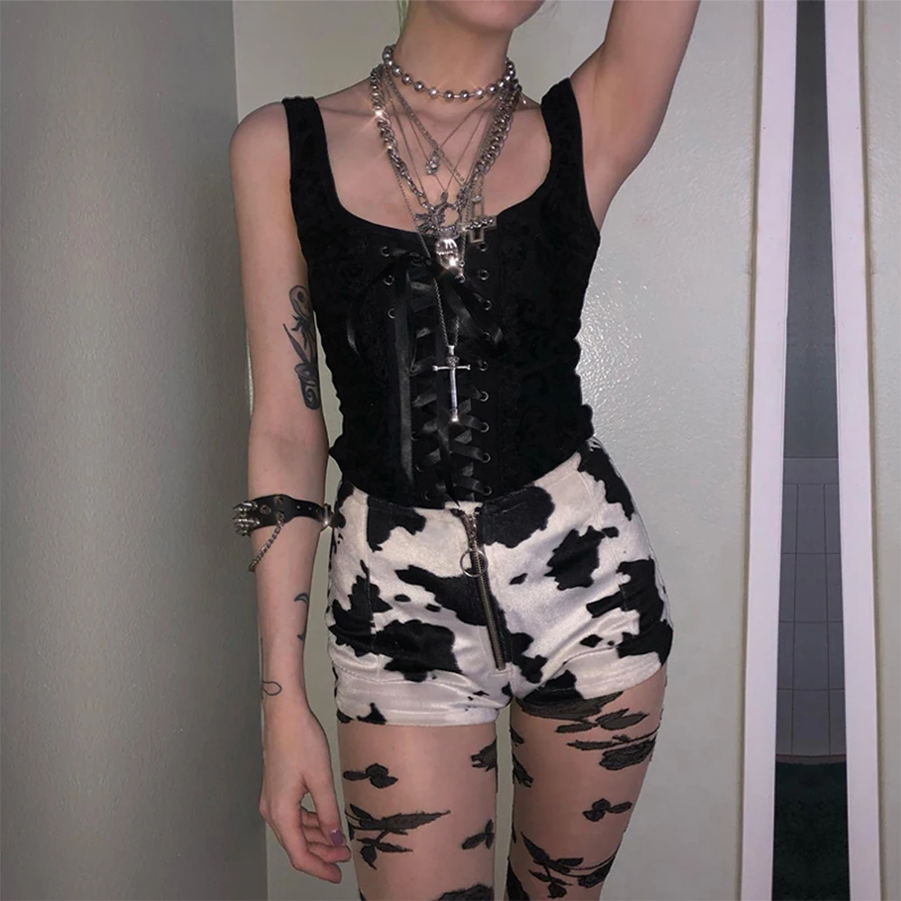 

Dark Vest Women's Lolita Gothic Style Zipper Evening Dress Party Strap Corset Lace Top