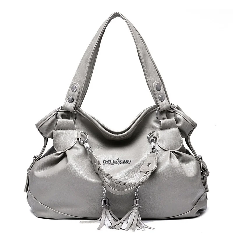 

Summer New Women's Soft Leather Tassel Bag Large Capacity Shoulder Handbag