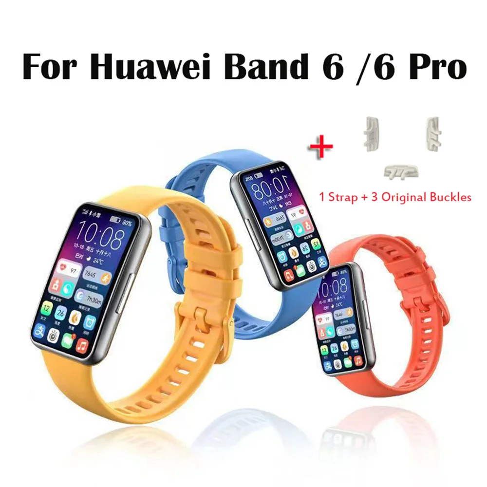 

Replacement Strap For Huawei Band 6 Strap Silicone Watch Strap For Honor Band 6 Huawei Band 6 Pro Strap Adjustable Wristband