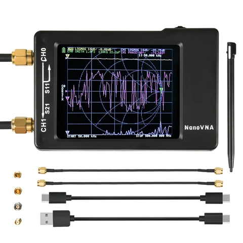 Векторная сетевая антенна NanoVNA-H, анализатор 10 кГц-1,5 ГГц MF HF VHF UHF W/ Shell SD-карты, поддержка 32G, цифровой нано-фотографический тестер