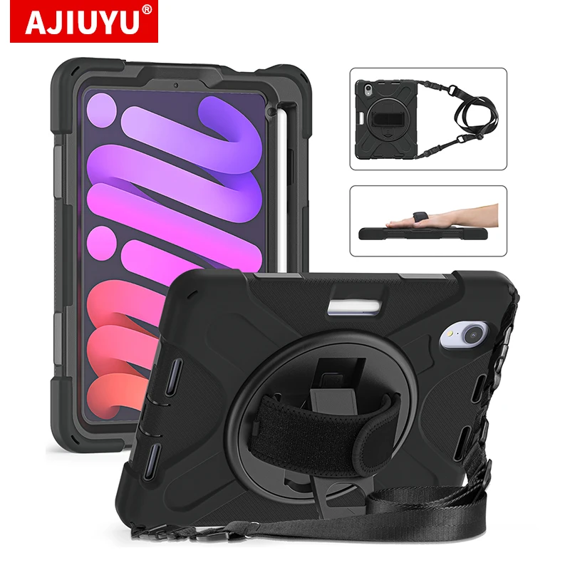 

AJIUYU For iPad mini 6 8.3" Case Heavy Duty Shockproof Cover For Mini6 8.3 inch A2567 A2568 A2569 2021 Tablet Silicon Case