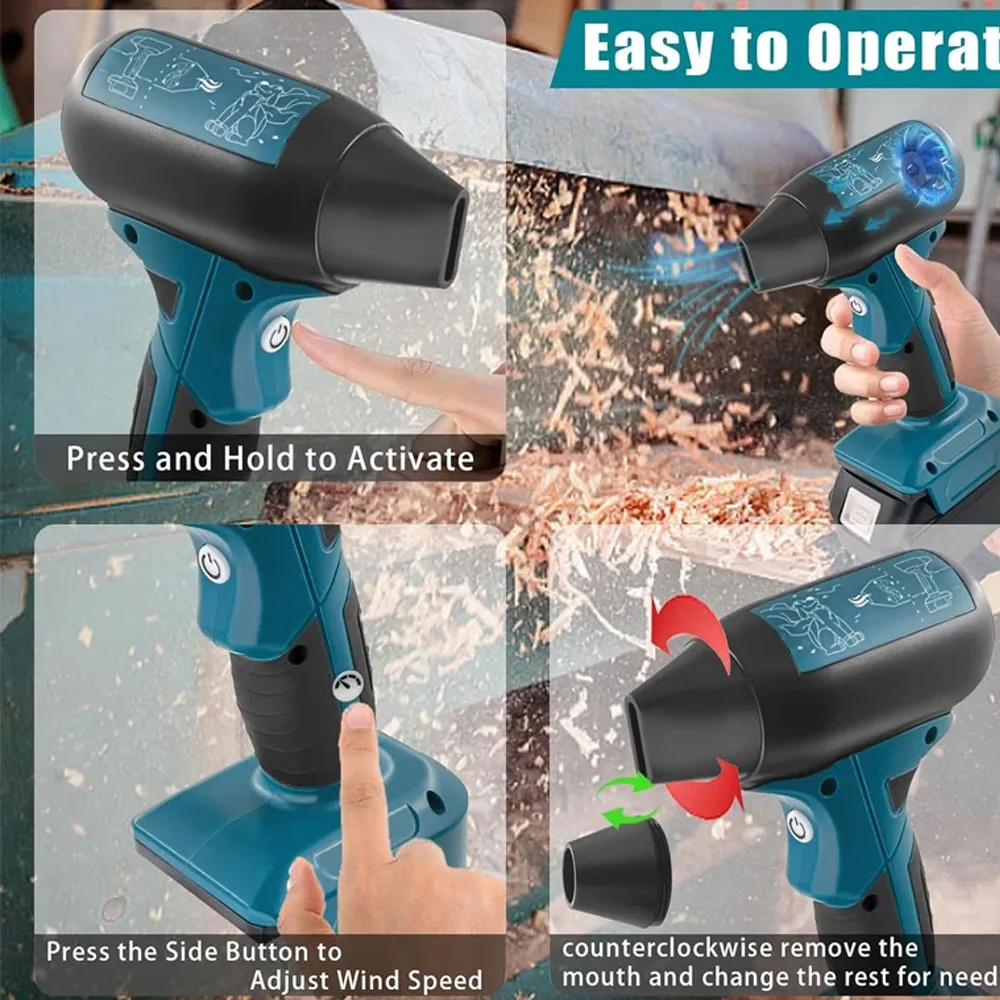Портативный Турбинный Вентилятор Совместимый С Makita Dewalt Milwaukee Bosch 18 В 20