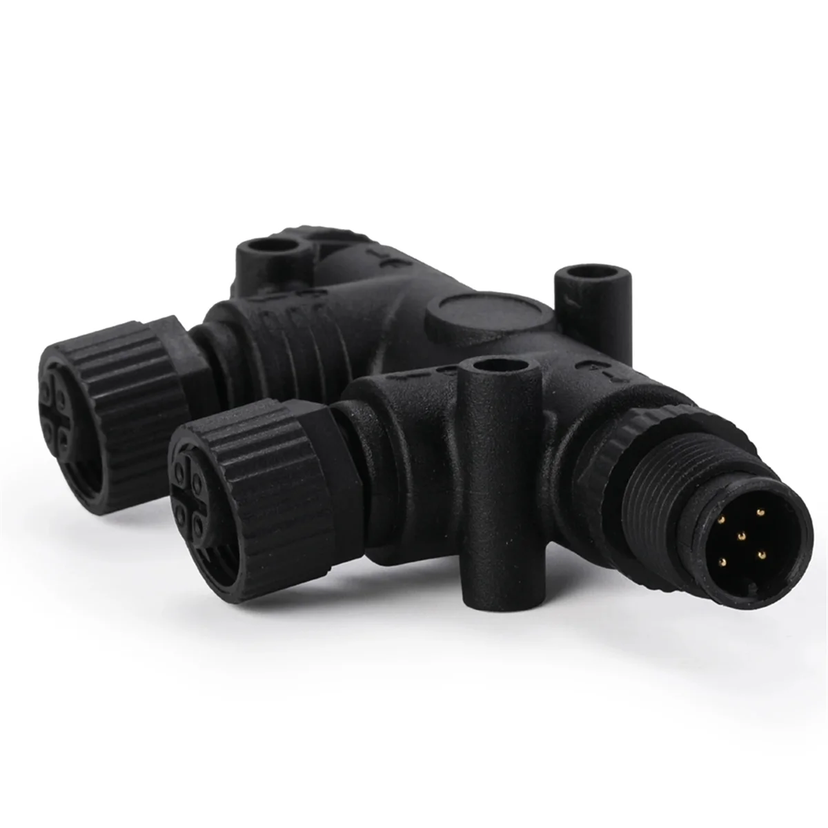 Коннектор NMEA 2000 T 4 порта 5Pin резьба M12 IP67 (N2k) (Tee) T-коннектор для Garmin Lowrance