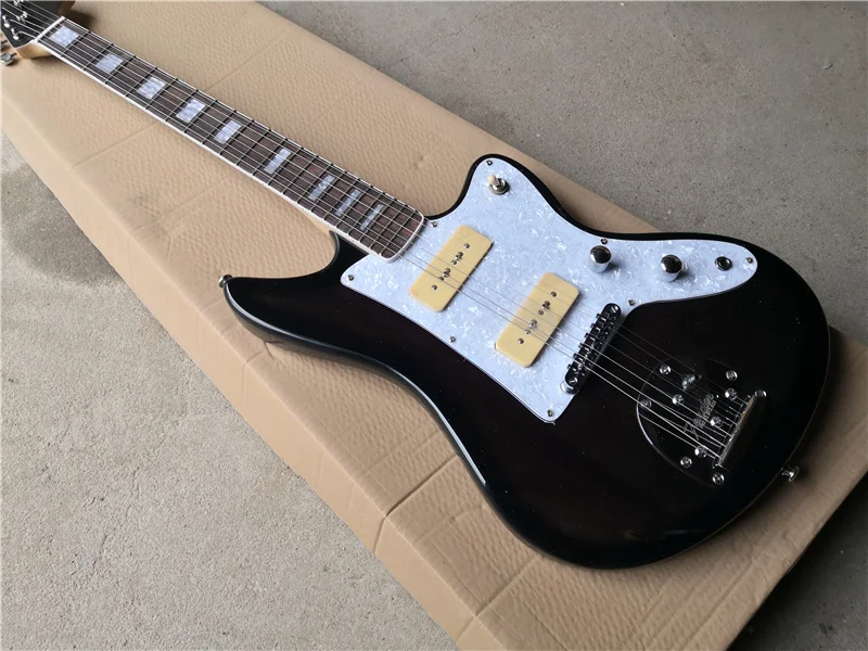 China guitar factory custom new Jaguar Guitar black electric guitar 2 cream pickup 62