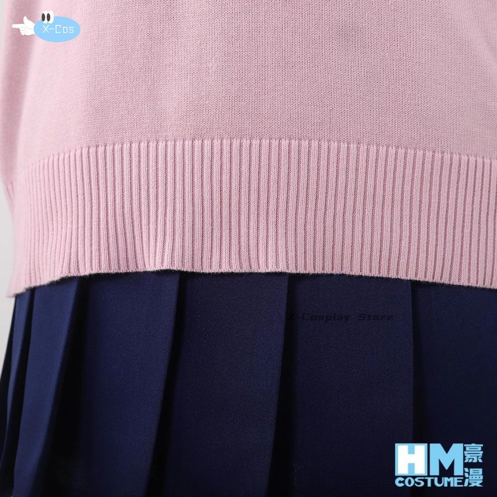 Аниме Dandadan Momo Ayase Косплей Костюм Парик Вязаный Свитер Топ Юбка Серьги Колье