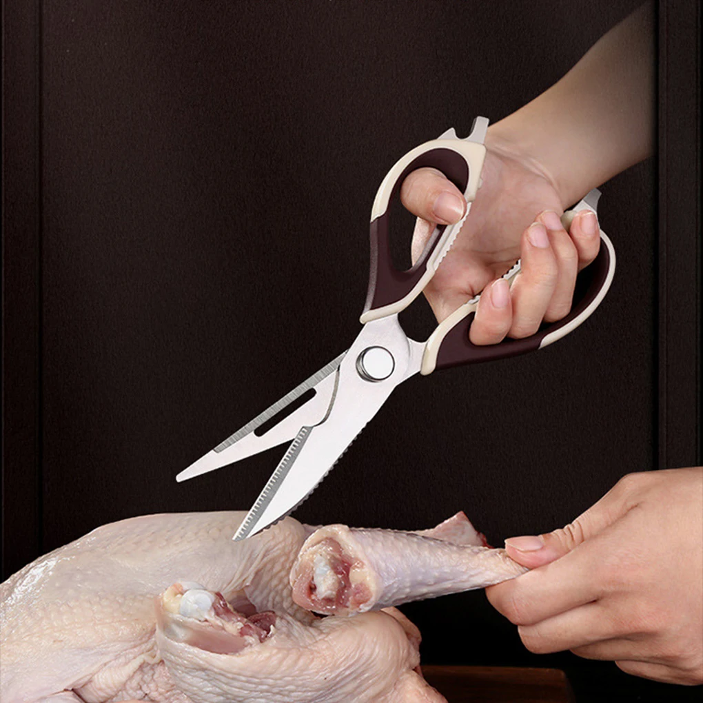 

Kitchen Scissors Chicken Bone Kitchen Shears,Duck Fish Cutter 4Cr Stainless Steel Fish Scissors Scale Clean Cook Scissors Knife