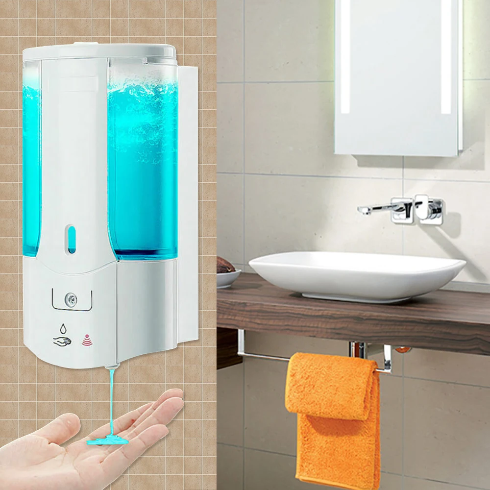 

450mL Automatic Soap Dispenser Wall Mounted Infrared Induction Smart Liquid Soap Dispenser for Kitchen Bathroom Accessory
