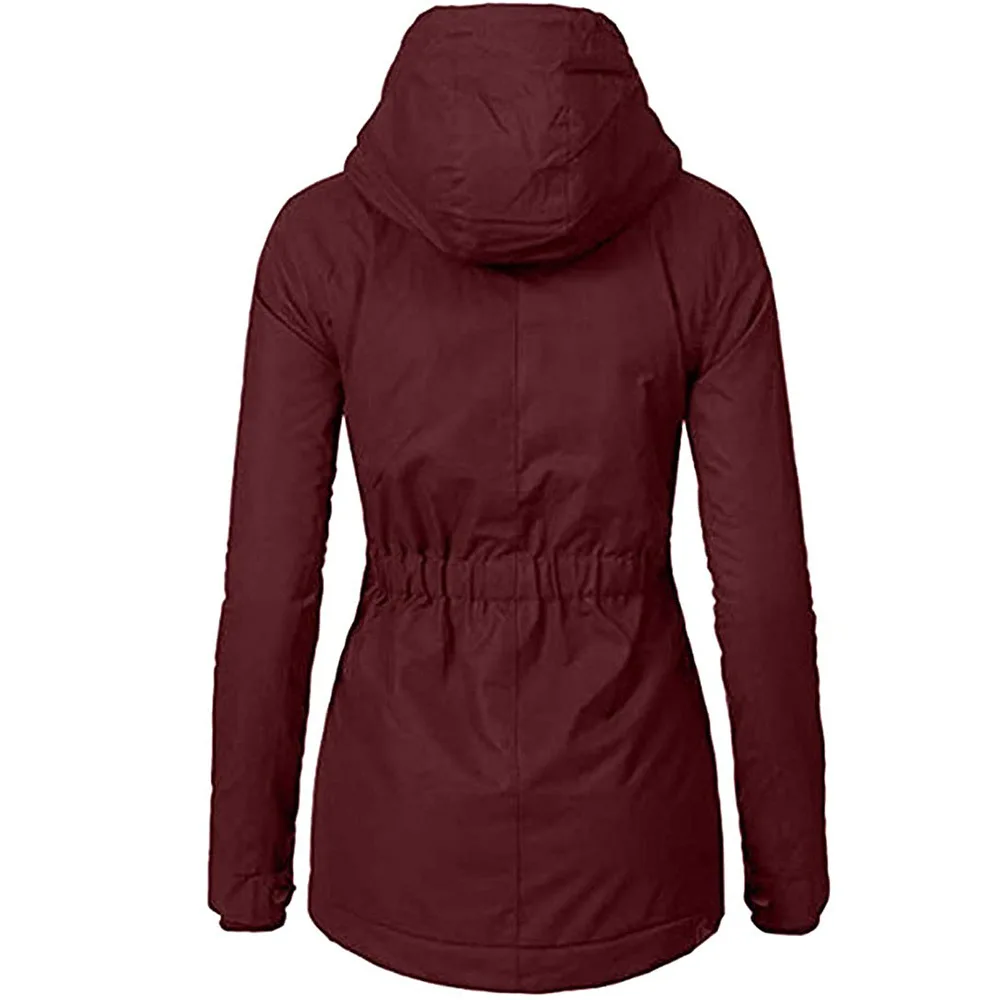 Winter Women Warm Parkas Hooded Thick Plush Winter Coats Female Mid-Long Cotton Jacket Warm Coat Outwear Winter Coat