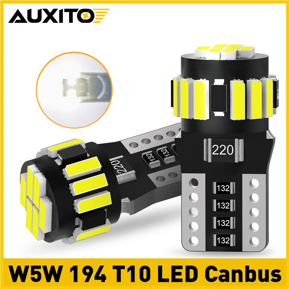 

4/2 шт. W5W T10 194 Canbus без ошибок 4014 SMD для парковочных огней салона автомобиля, сверхъяркий 6500K белый Plug And Play 12 В