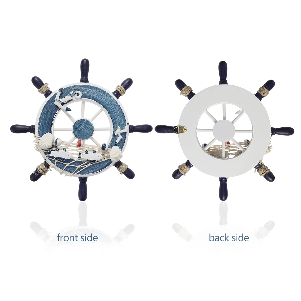 WINOMO деревянная 23 см пляжная лодка корабль руль рыболовная сеть украшение стены