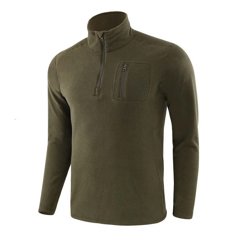 

Autumn Winter Windproof Pullover Tops Men's Outdoor Hiking Warm Fleece Jacket Liner Army Fans Military Training Tactical T-shirt