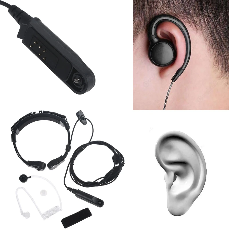 Hot Radio Telescopic Throat Vibration Mic Earpiece Headset UV-9R Plus BF-9700 BF-A58 for UV-XR UV9R GT-3WP Walkie Talkie H8WD