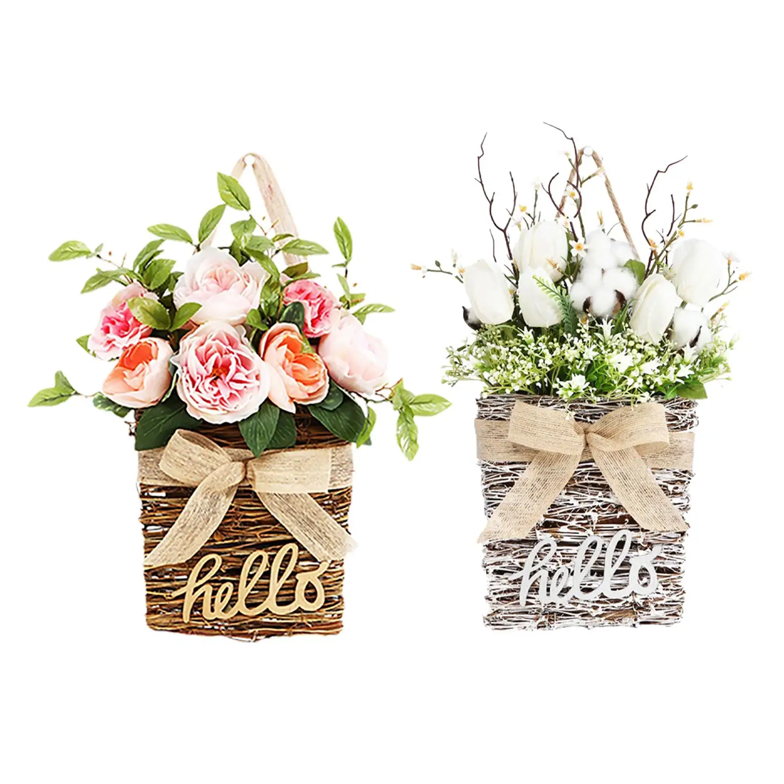 

Decorative Wall-Mounted Flowers Pot Decor Pendant Wall Planters Decor Hanging Vase for Door Indoor Farmhouse Garden Decor