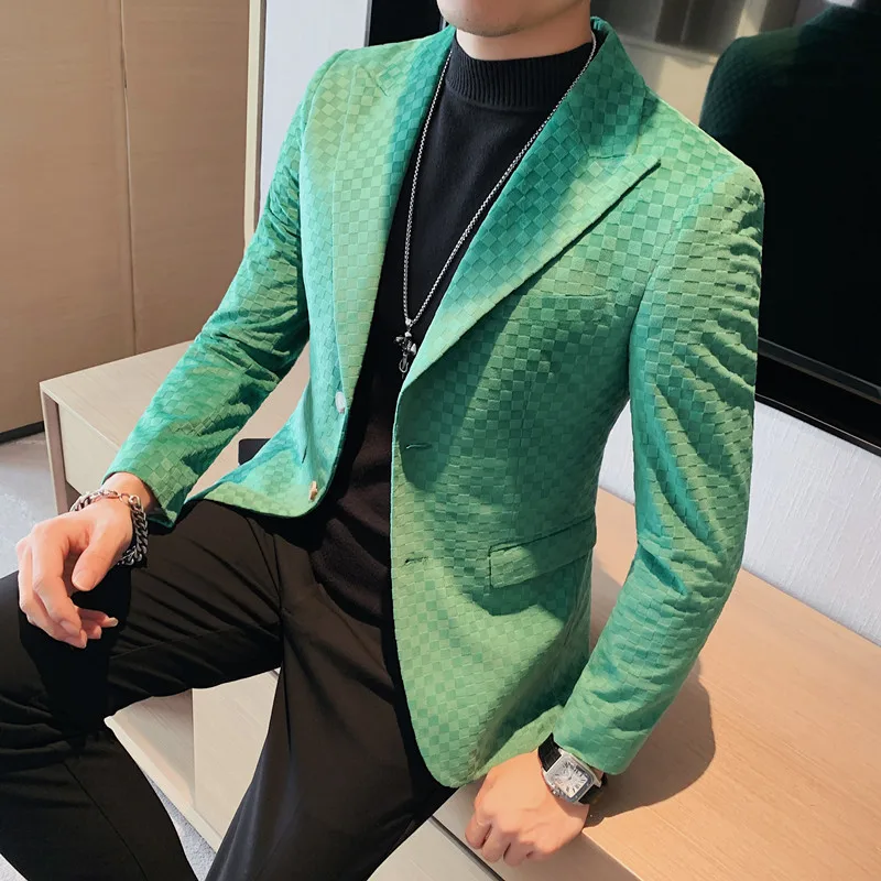 

2022 Casual Suit Jackets Blazer for Men Wedding Slim Fit Outwear Oversized Single Breasted Blazers Elegant Luxury Coats Korean