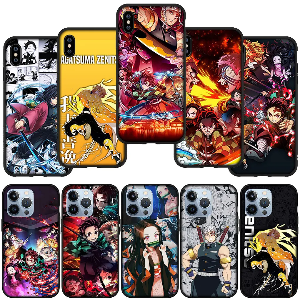 Мягкий чехол Demon Slayer Agatsuma Zenitsu Tanjirou для iPhone 16 15 14 13 12 Mini Pro XS Max X XR 7 8 Plus + телефона