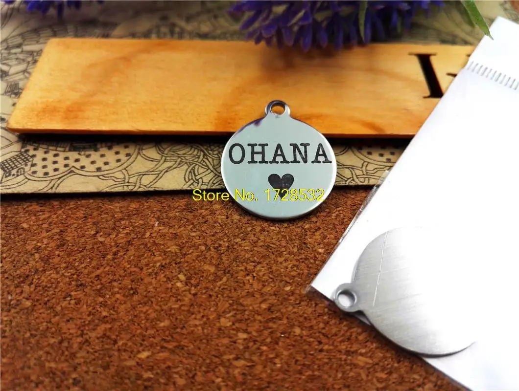 10 шт./лот-подвески из нержавеющей стали &quotohana love heart&quot DIY подвески для
