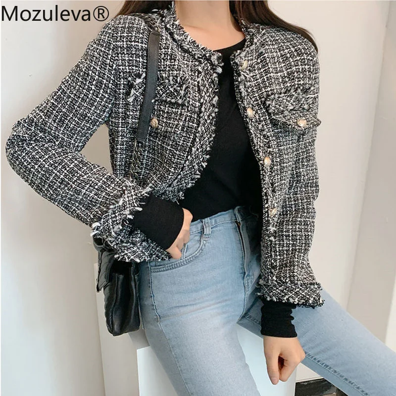 

Женский винтажный клетчатый блейзер с длинным рукавом, осень 2022