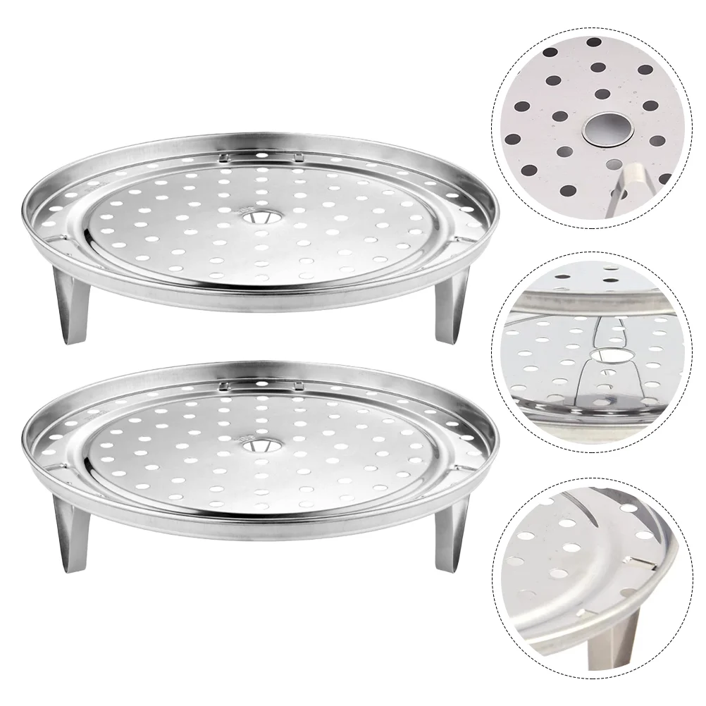 

2Pcs Household Steaming Rack Stackable Food Steaming Tray Pot Steam Basket Rack