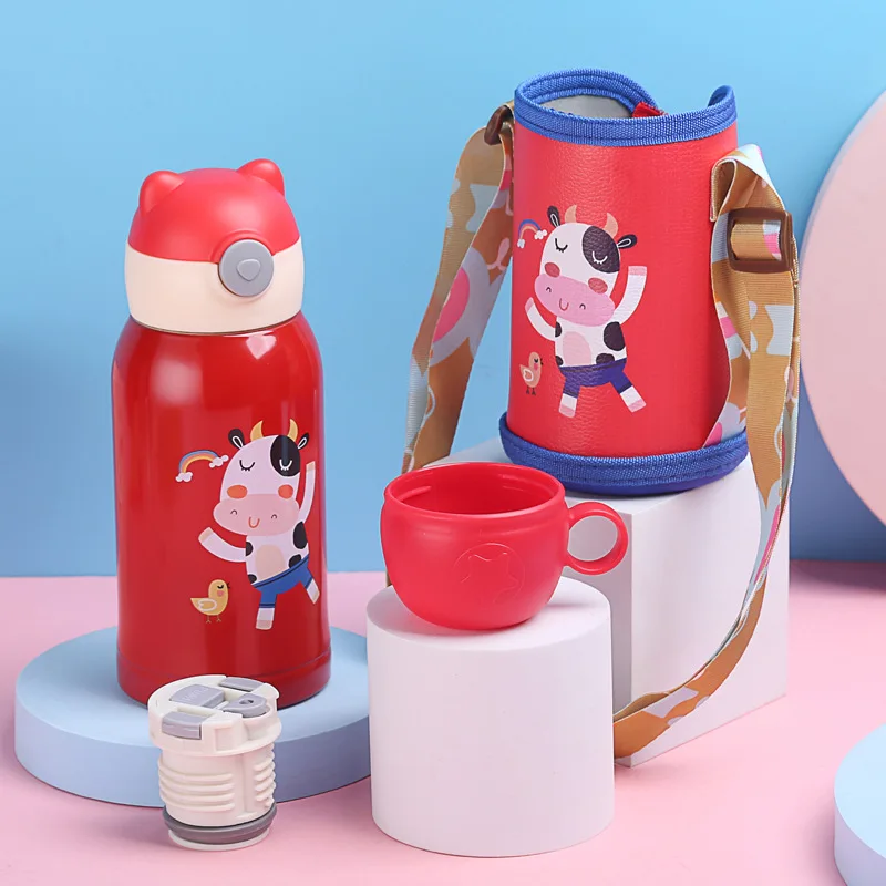 New 316 Stainless Steel Vacuum Flask Student Kindergarten Cat Cup Cartoon Children Straw Drinking Cup Gift Cup enlarge