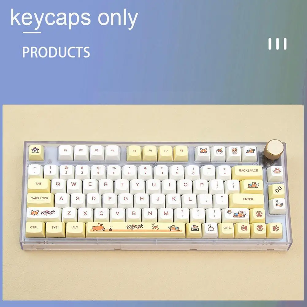 

Тематическая клавиатура с 135 клавишами Corgi, профиль аниме PBT для GH60/GK61/GK64/84/87/96/104/108/980 и других механических клавиатур Y5W4