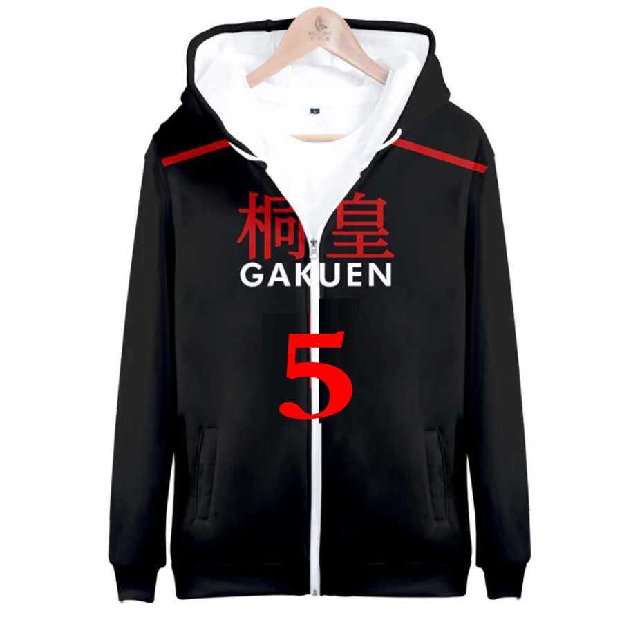 

3D Аниме Kuroko No Basuke/корзина Косплей куртка GAKUEN старшая школа Aomine Daiki смешная толстовка с капюшоном на молнии толстовка с капюшоном
