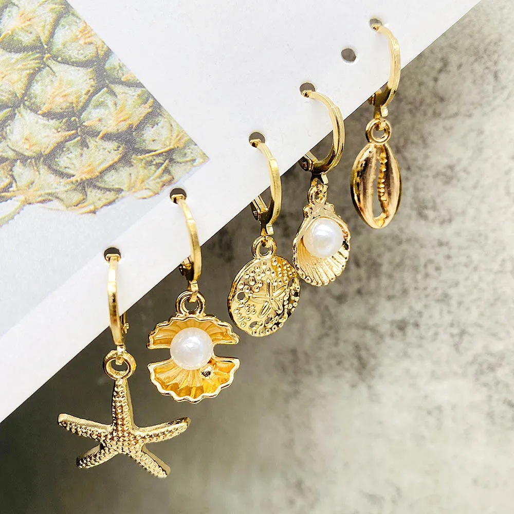 Золотые серьги-капельки Chenya