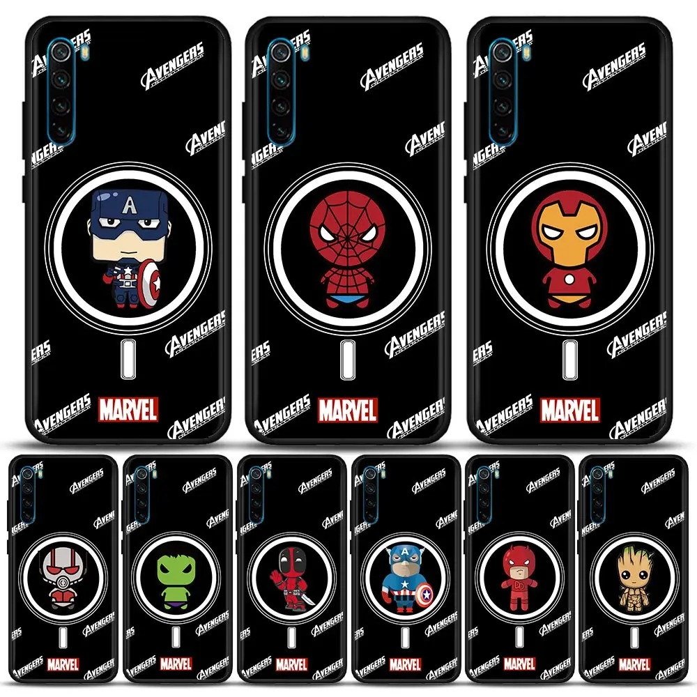

Marvel Comics Logo Heros Coque Funda Phone Case for Xiaomi Redmi Note 7 8 8T 9 9S 9T 10 11 11S 11E Pro plus 4G 5G Case Para Capa