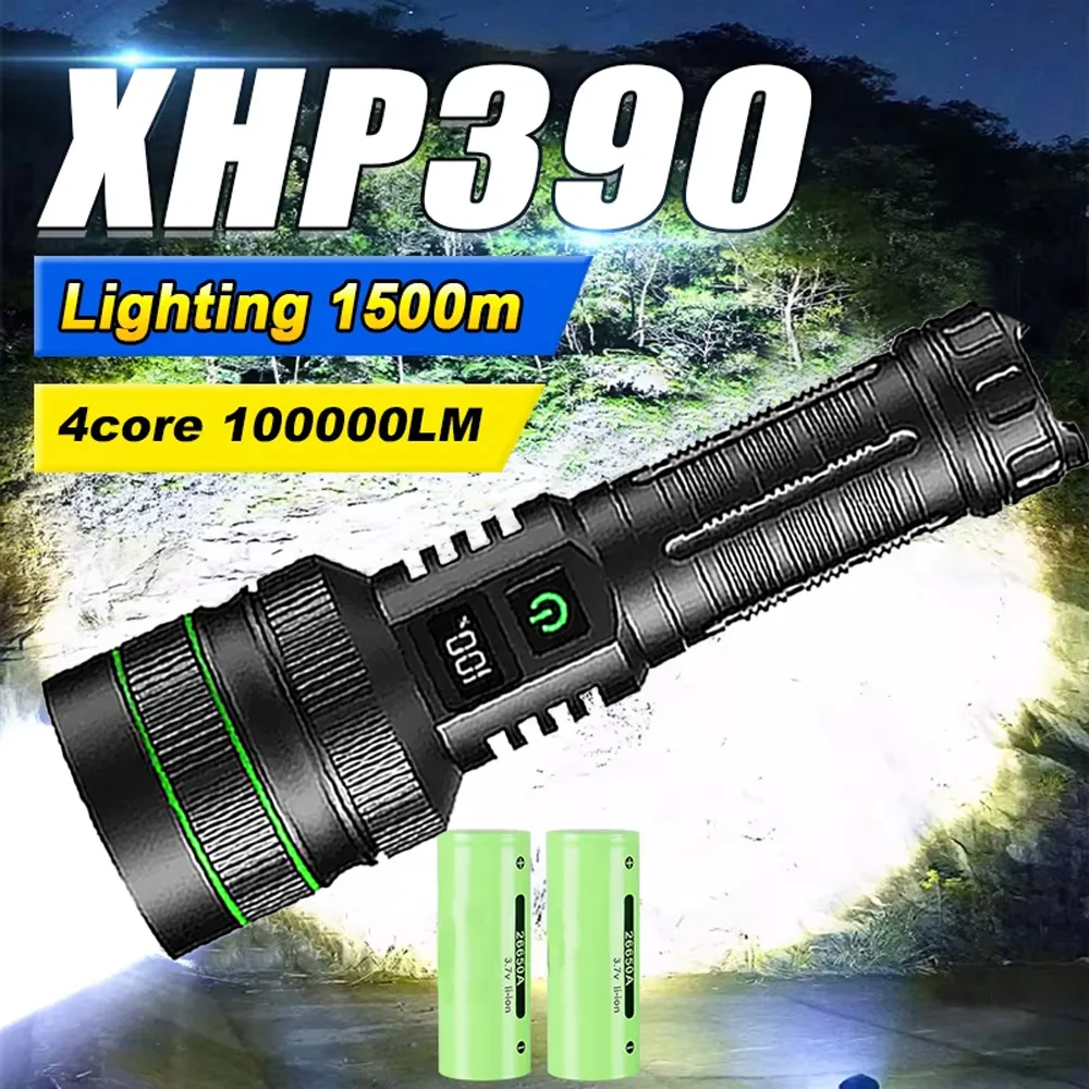 XHP390 Супер мощный светодиодный фонарик USB перезаряжаемый Тактический