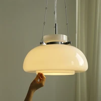nordic retro pendant lights milk white glass hanging lamp bauhaus restaurant bedroom bedside lamp luminaire lustre lighting