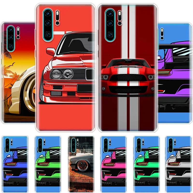 

Cool Car Cartoon Phone Case For Huawei Honor 50 20 Pro 10i 9 Lite 9X 8A 8S 8X 7S 7X 7A P Smart Z 2021 Y5 Y6 Y7 Y9 Cover Soft