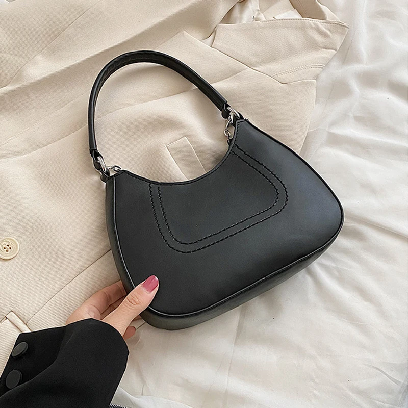 

2022 New Pu Leather Luxury Brand Designer Shoulder Bags for Woman Crossbody Bag Simple Vintage Fashion Handbag Shoulder Purse