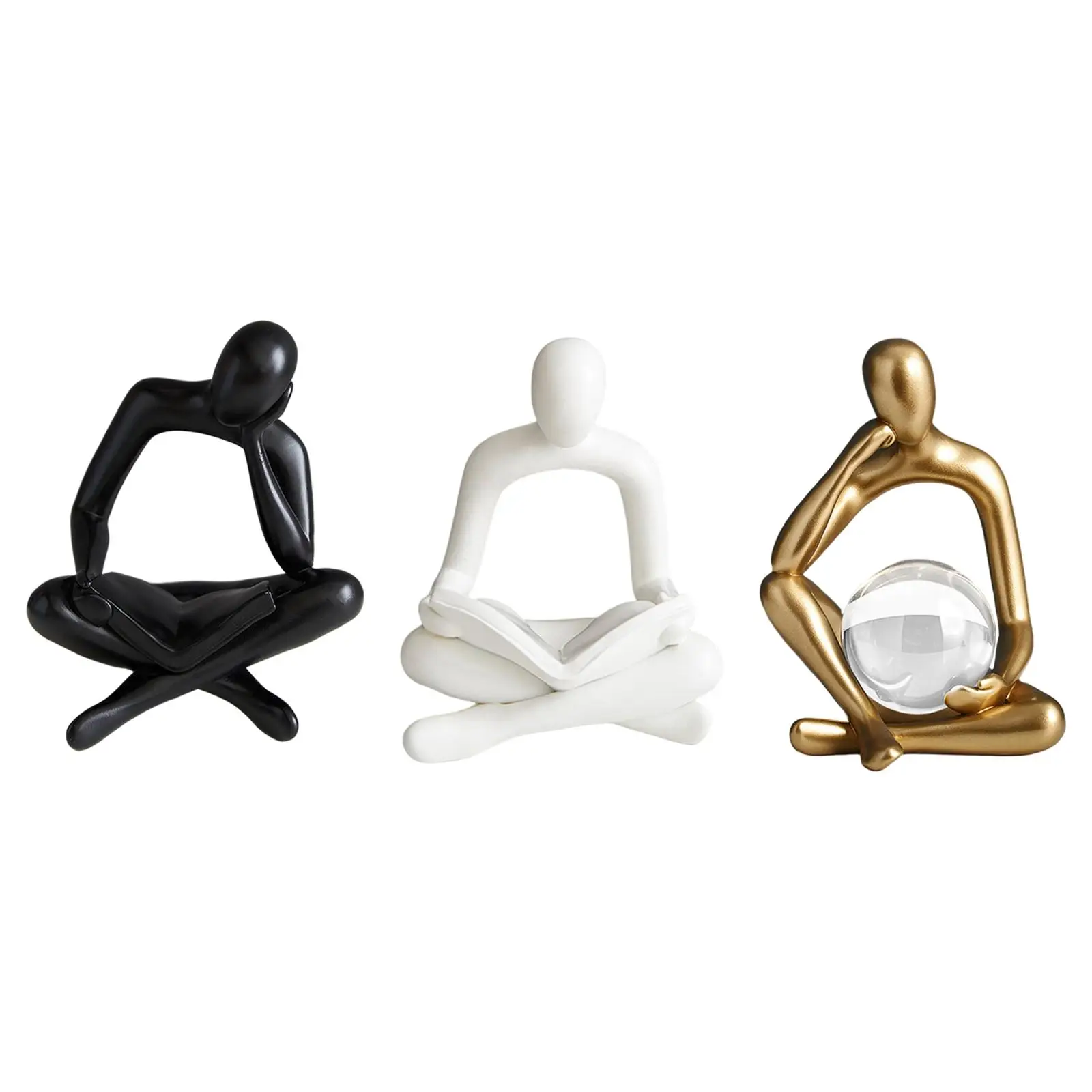 

Modern Abstract Thinker Statue Sculpture for Gift Bookshelf Decor Living Room Office