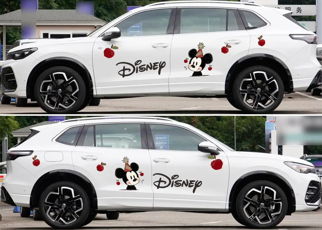 Фото Наклейка на кузов автомобиля Volkswagen SUV с изображением Микки Мауса от Disney, виниловая наклейка для гоночных автомобилей, полноцветная, самоклеящаяся, для декора авто №4