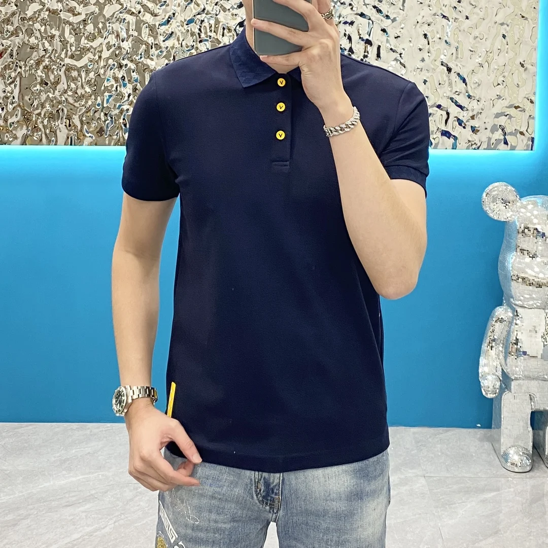 

2022 Spring/summer Polo Short sleeve Business Shirt High quality mercerized fabric 12 yarns wrinkle proof breathable comfortable