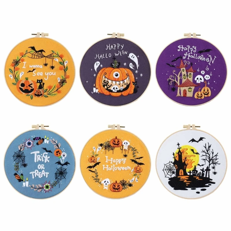 Stitches Practice Embroidery Kits For Beginner With Halloween Pattern Y9re