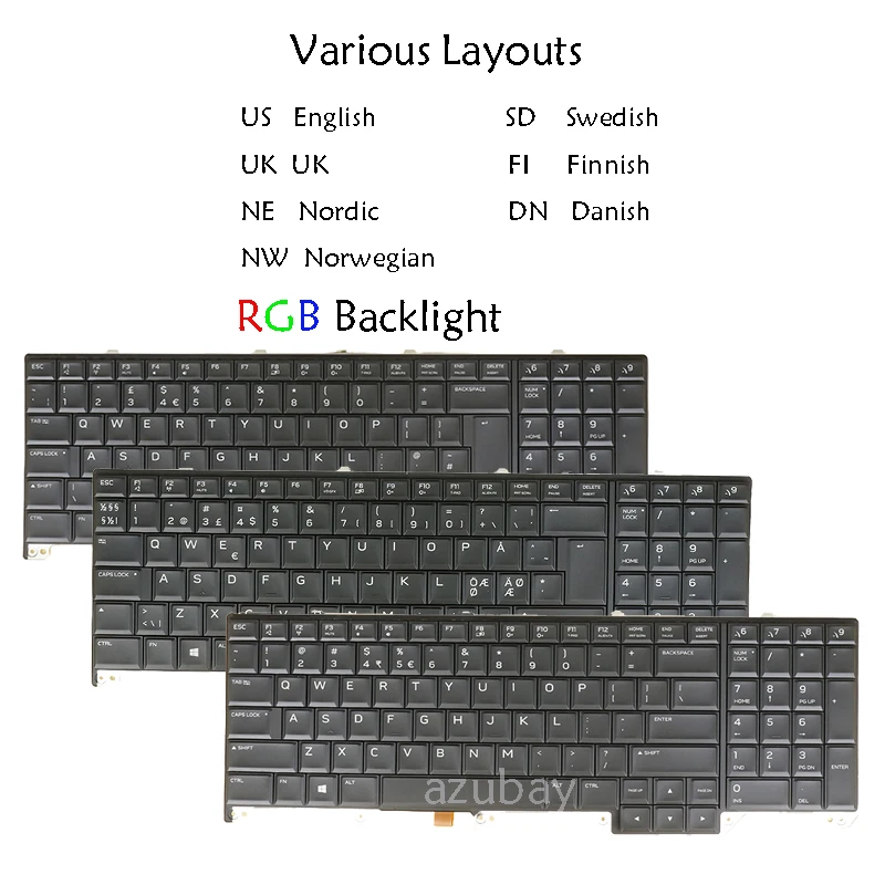 Клавиатура ноутбука с подсветкой rgb для dell alienware 17 r4 R5 0myc43 00wn4y США Великобритания sd