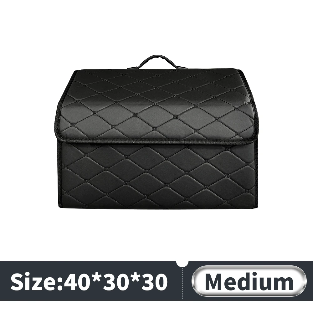 

Складной органайзер для багажника из искусственной кожи — ящик для хранения с несколькими отделениями для автомобилей/внедорожников — водонепроницаемый и портативный (подходит для путешествий/ежедневного использования)