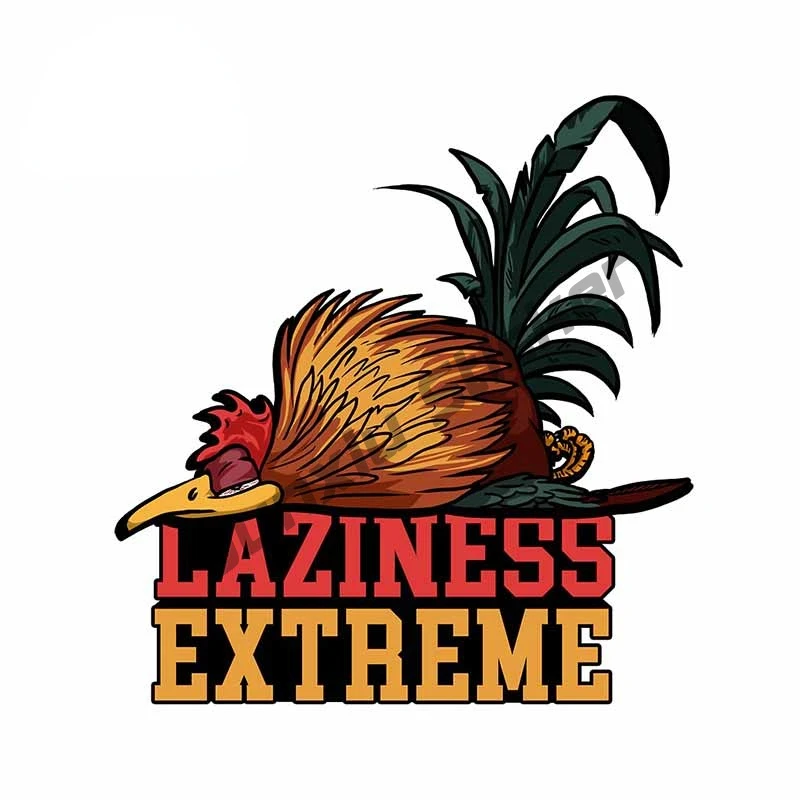 

Rooster Laziness Extreme Car Stickers Creative Decal Car Assessoires Sunscreen for Suitcase Motocycle Helmet Decor PVC13x12cm