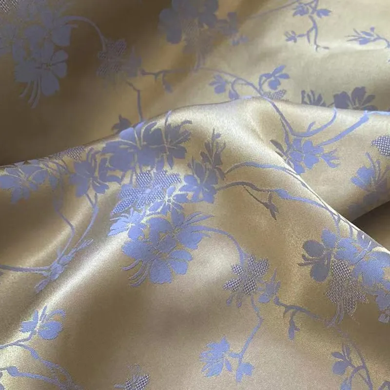 Одежда NEW452 для осени и весны, жаккардовая ткань с цветами из шелка тутового шелкопряда для шитья, женское платье «сделай сам», одежда, домашний текстиль