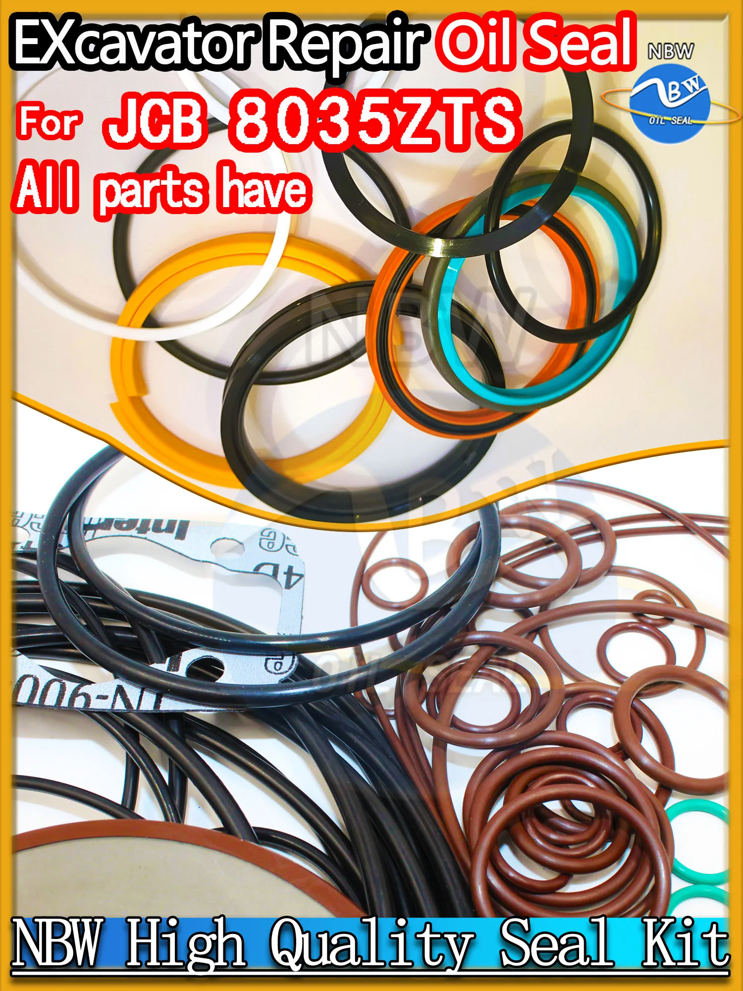 

For JCB 8035ZTS Excavator Oil Seal Kit High Quality Repair NBR Nok Washer Skf Service Orginal Quality Track Spovel Hammer Tool