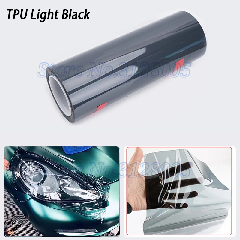 

Самовосстанавливающаяся пленка для фар из ТПУ Ppf, защита от царапин, защита дыма, черная тонировочная пленка для автомобильной лампы для Audi Bmw Tesla, декоративный стиль