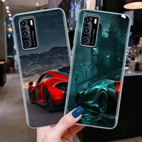 clear phone case for huawei p20 p30 p40 plus lite 4g p50 pro p smart z 2019 soft silicone cover sports cars