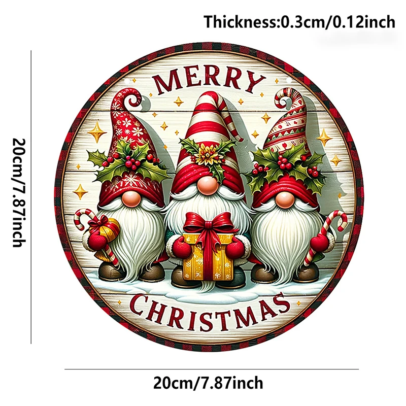 2D С Рождеством Карлик Деревянный Знак Рождественская Конфета Трость Подарочная