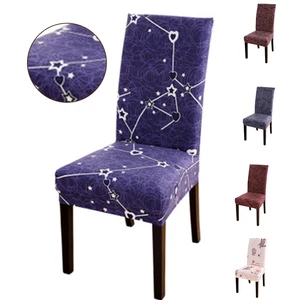 Flower Printed Kitchen Chair Covers Dining Anti-dirty Chair Covers Spandex Stretch Elastic Room Seat Cover Office Chair Case