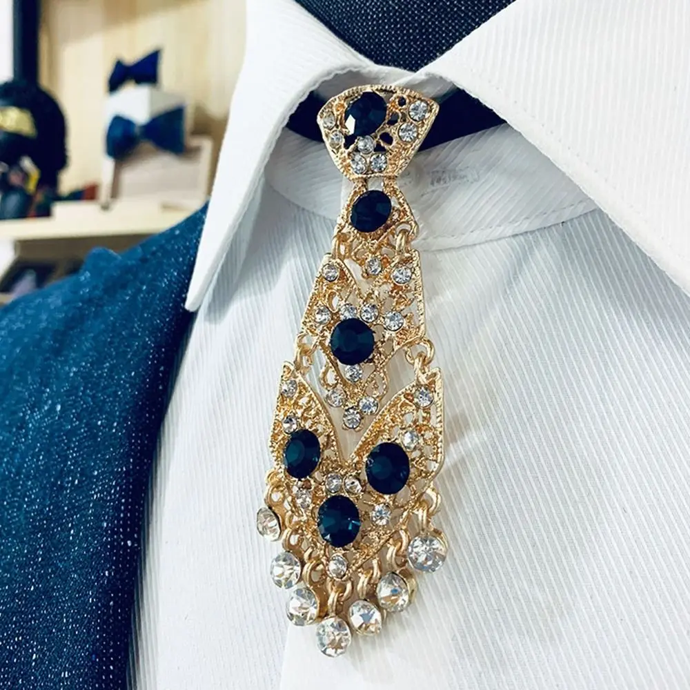 

Necktie Suit Accessories Diamond Wedding Tie Women Necktie Men Ties Formal Business Ties Metal Rhinestone Necktie