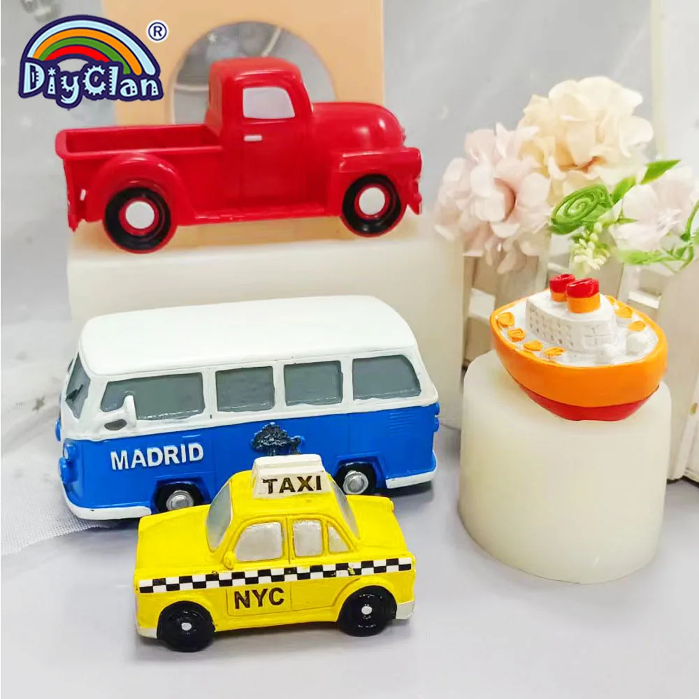 

Creative Style Mini Car Bus Cake Decoration Baking Supplies Diy Silicone Aromatherapy Resin Chocolate Candy Handmade Mold