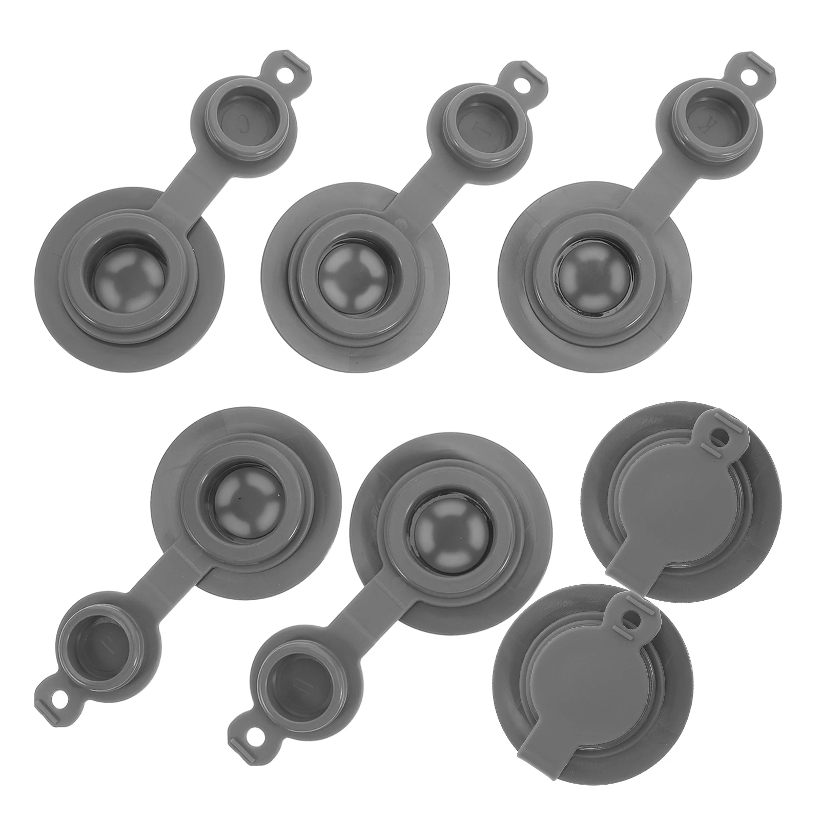 

8 шт. пластиковых воздушных клапанов для вакуумных пакетов TPU серого цвета