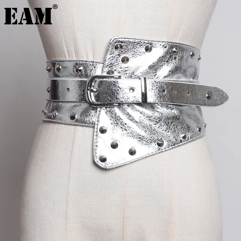

[EAM] Pu Leather Red Long Irregular Wide Belt Personality Women New Fashion All-match Spring Autumn 2023 1DF0136 1DF0136