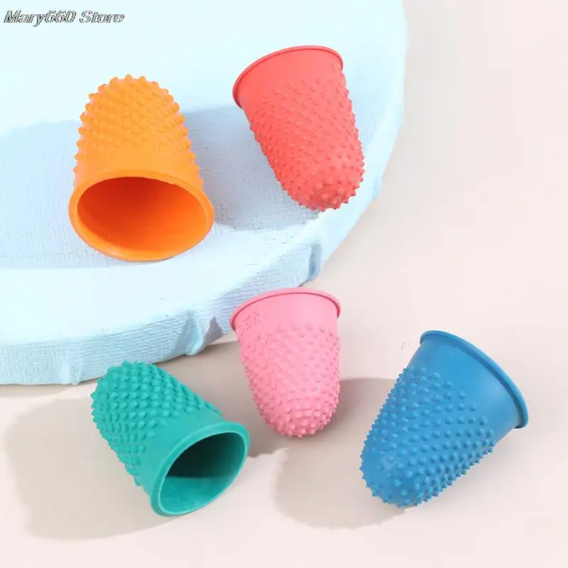 

2Pcs/Set Rubber Thimble Protector Finger Tip Craft Needlework Sewing Accessories