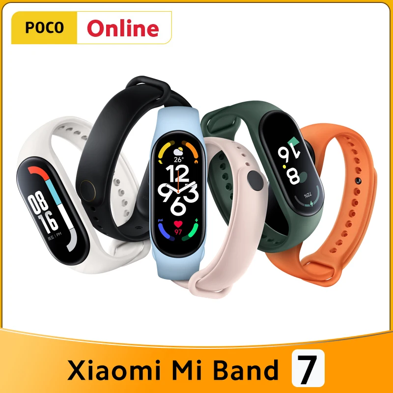 2022 Xiaomi Mi Band 7 Smart Bracelet 1.62" AMOLED Screen Blood Oxygen Fitness Traker Bluetooth Wristband Smart Watch VS Band 6